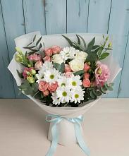 Букет цветов из:  Розы, Лизиантусы и Хризантемы #REPLACE_PRED# Ульяновке Ставропольского края