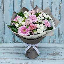 Букет цветов из:  Герберы, Альстромерии и Хризантемы в Ульяновке Ставропольского края