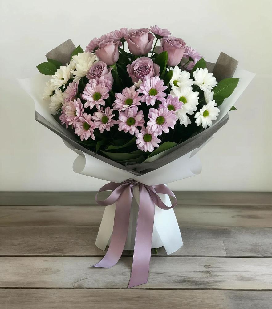 Букет цветов из: Хризантемы и Розы в Ульяновке Ставропольского края