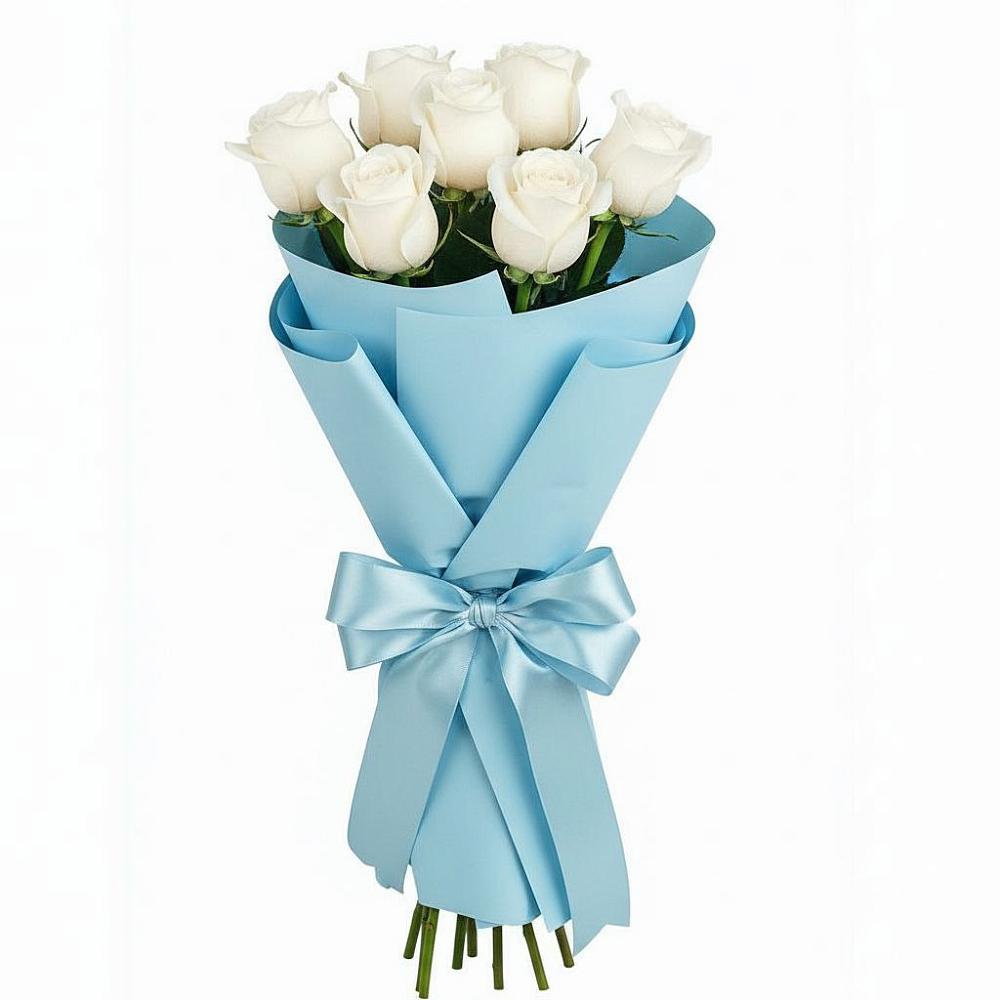 Букет 7 белых роз Проуд в Ульяновке Ставропольского края