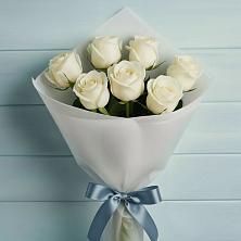 Букет 7 Белых роз Эдлесс Лав в Ульяновке Ставропольского края