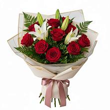 Букет цветов из:  Лилии и Розы в Ульяновке Ставропольского края