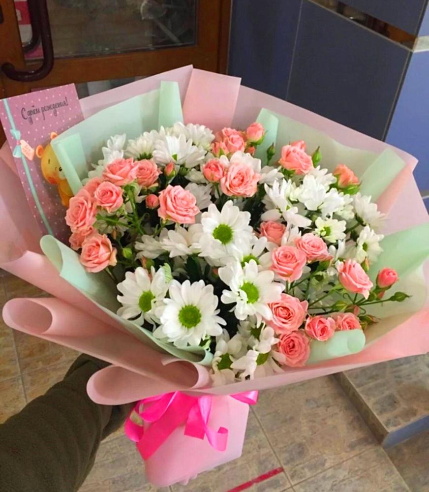 Букет цветов из: Розы и Хризантемы в Ульяновке Ставропольского края