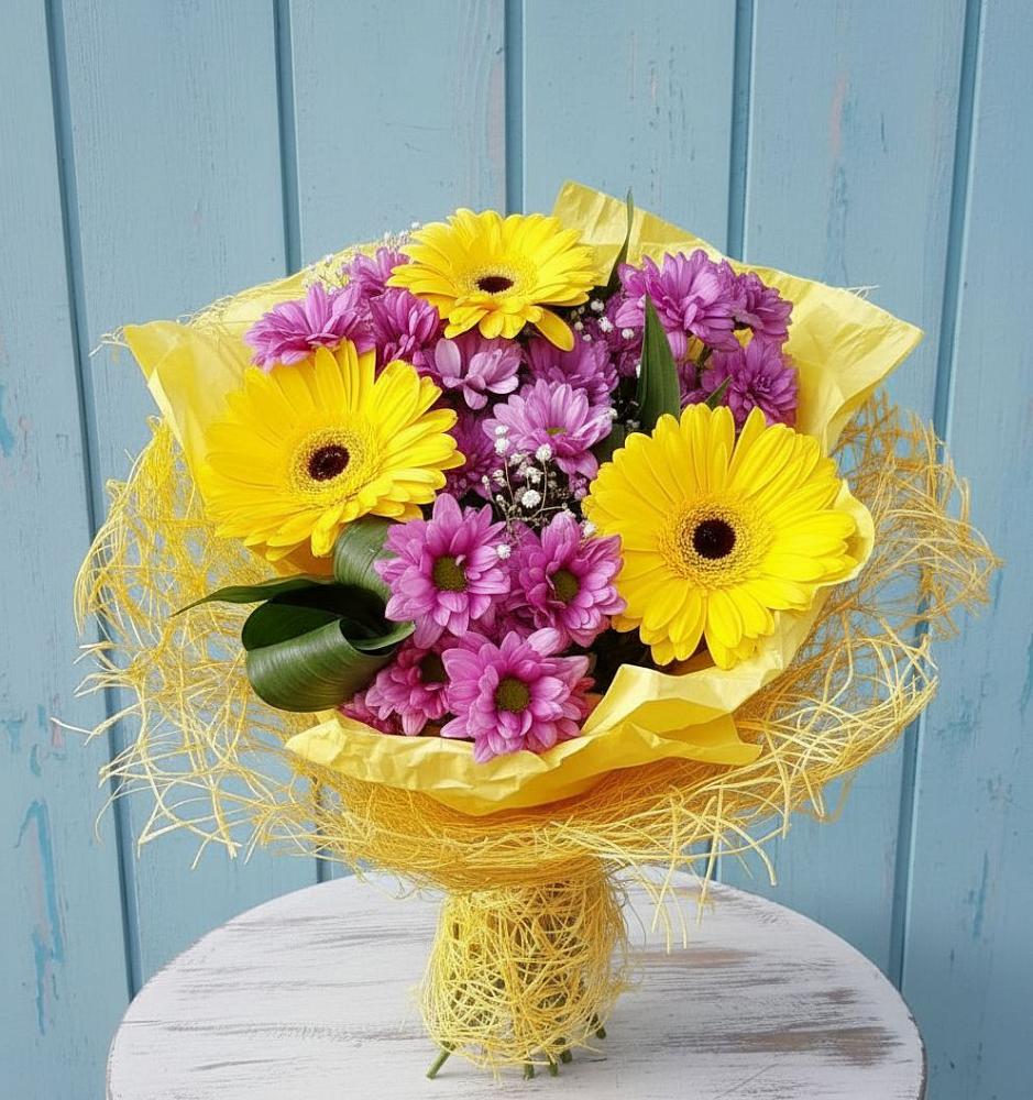 Букет цветов из: Хризантемы и Герберы в Ульяновке Ставропольского края
