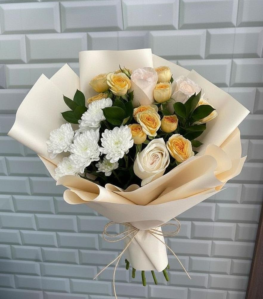 Букет цветов из: Розы и Хризантемы в Ульяновке Ставропольского края