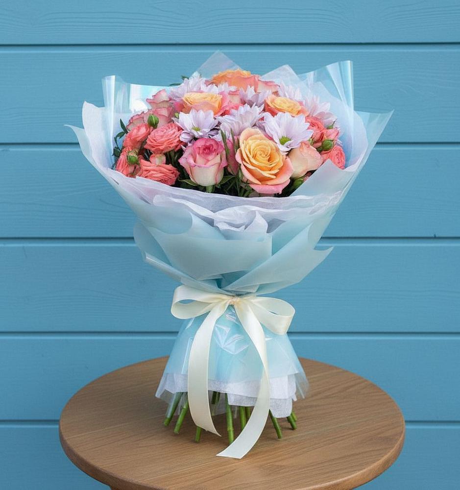 Букет цветов из: Хризантемы и Розы в Ульяновке Ставропольского края