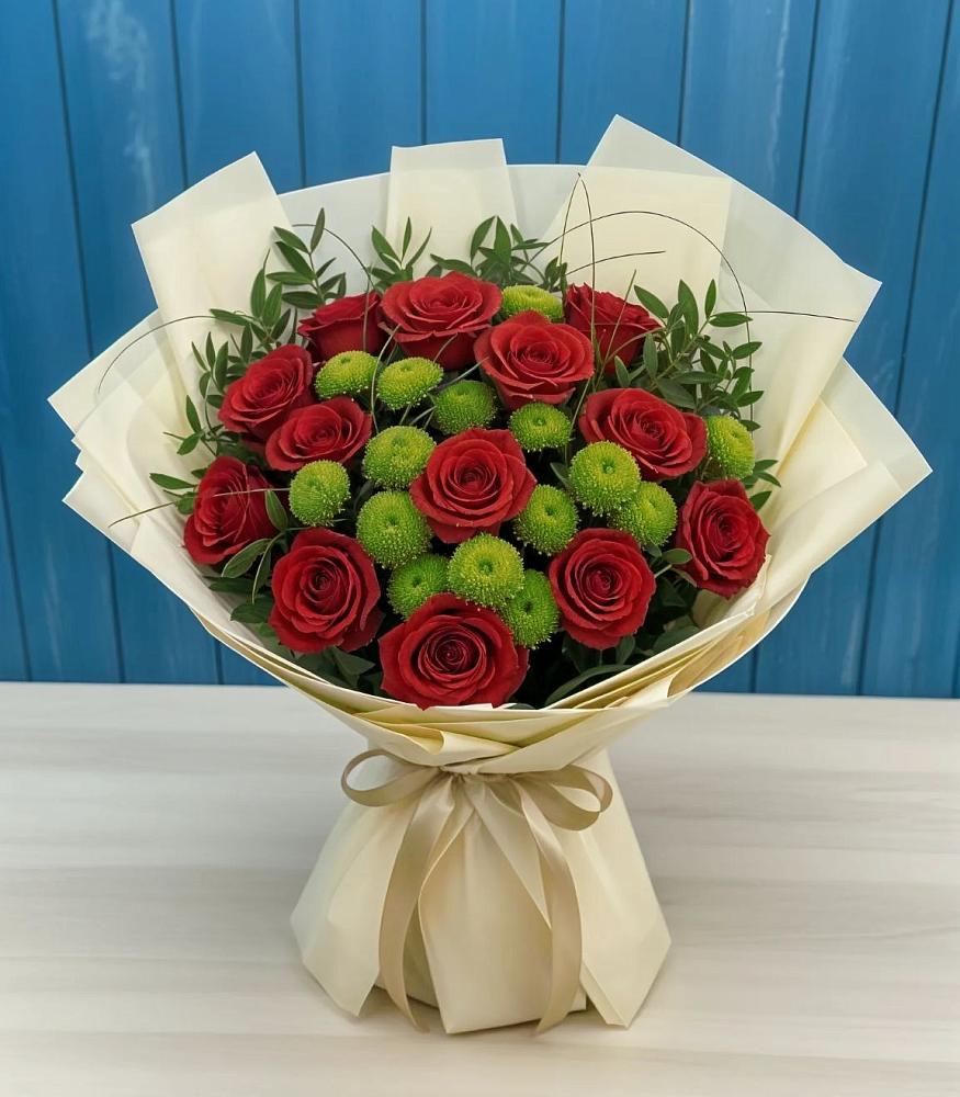 Букет цветов из: Розы и Хризантемы в Ульяновке Ставропольского края